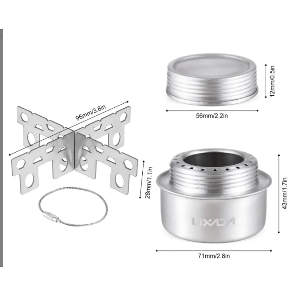 Campingkocher Tragbarer Mini-Alkoholkocher aus Aluminiumlegierung mit Deckel Outdoor Camping Wandern Rucksackreisen Kochherd – Detail 5