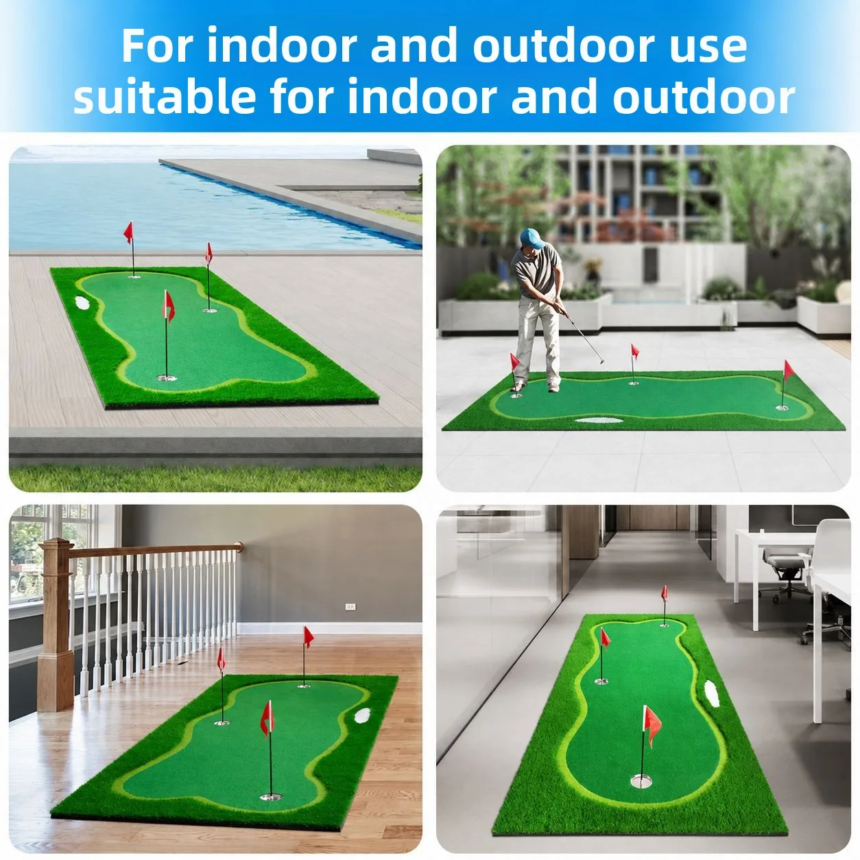 Custom Golf Green Portable Office Home Indoor and Outdoor Putter Practitioner Artificial Green