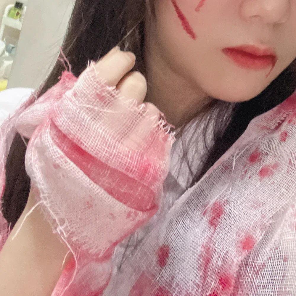 قماش ضمادة الدم الاصطناعي ، شاش زاحف الهالونيز ، مخيف ، قماش زخرفي ، منزل مسكون ، الدعائم للحفلات ، تخطيط المكان #3