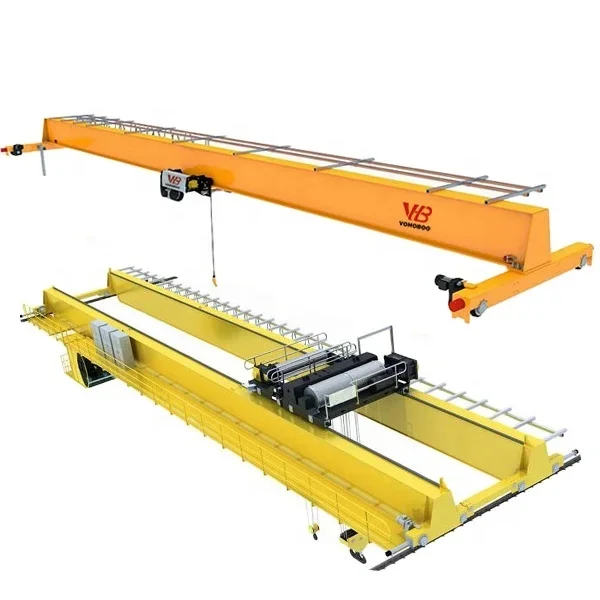 High performance 5 Ton 10 Ton 25 Ton Electrical Single&Double Girder Overhead Bridge Cranes with Remote Control