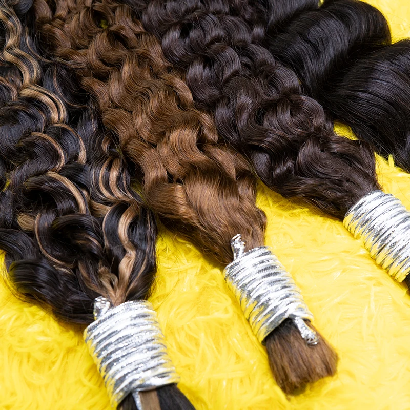 No Weft 100% Human Hair Extensions for Braiding Loose Deep Natural Hair Weaving Beautiful Unprocessed Curly Vietnamese Hair Bulk