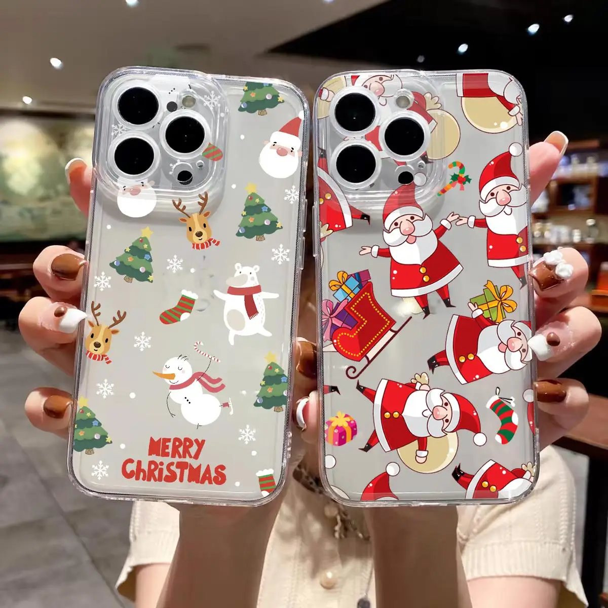 Case For Motorola Edge40 Pro Moto G73 G72 G71 G52 G32 G22 G30 G60 G60S G9Play cover Christmas Santa Claus Elk Tree Cute Gift