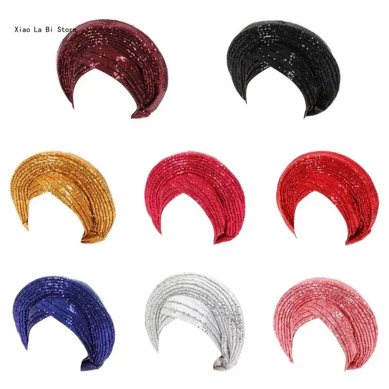 

African Turban Caps Outdoor Breathable African Hijab for Woman Wedding Caps XXFD