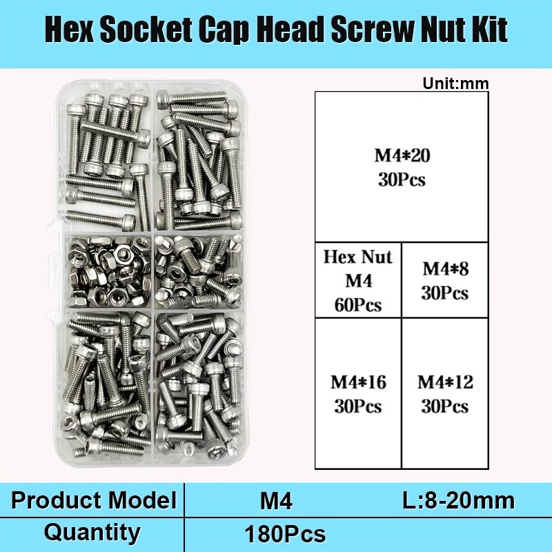 304 Edelstahl Sechs kant Innen sechs kant Kopfs ch raube Schraube Schraube Mutter Set m2, 5 m3 m4 m5 m6 m8 Buchse runde Kopfs ch raube din912 – Detail 11