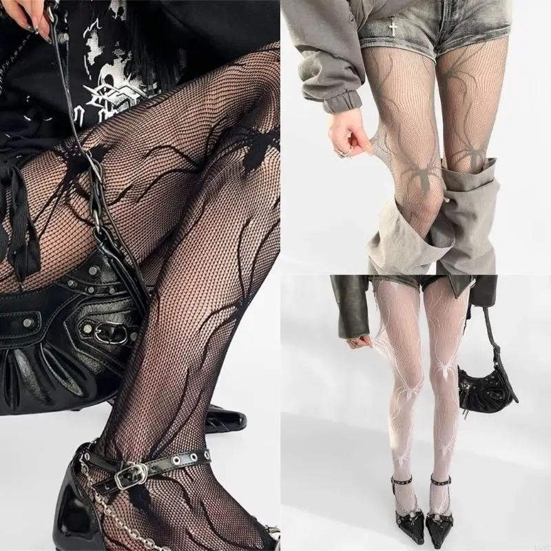 

L5YC Women's Pantyhose Stockings Spiderweb Patterned Tights Socks Halloween Fancy Dress Costume Accessories Hosiery