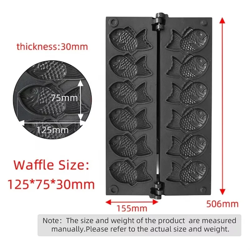 Stainless Steel Maker Fish Waffle Maker Pie Mini Cone Pot Custom Mold Fish Sharpeyaki Spoon Machine
