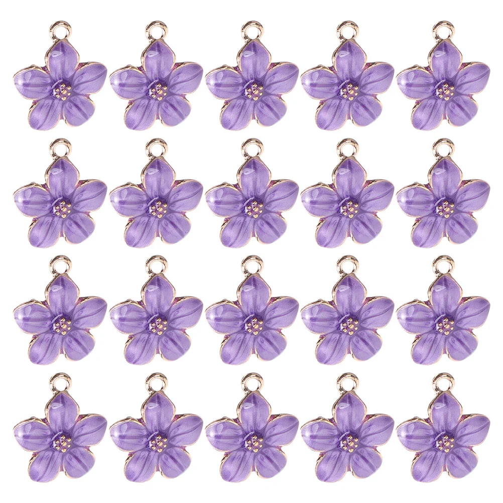 

20 Pcs Mini Sakura Pendant Embellishments Pendants Cute Charms for Keychains Bracelet Alloy
