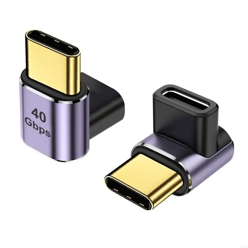 Adaptador USB C 34YC 90 ° Extender 40Gbps PD 100W Carga rápida para cubierta