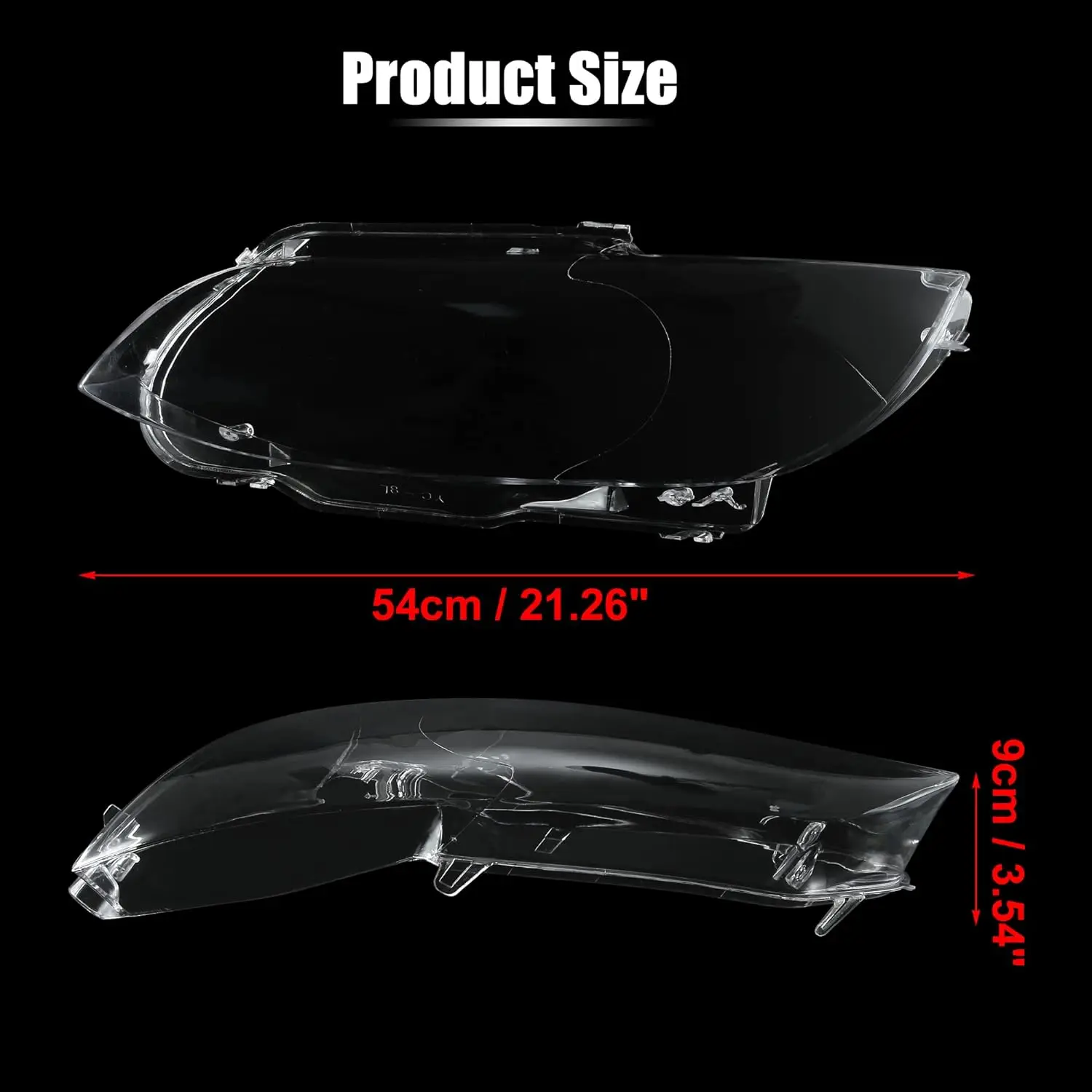 1 Pair Car Front Headlight Headlamp Lense Clear Lens Cover Cap PC Shell fit for BMW M3 2008-2012 63117182507 63117182508