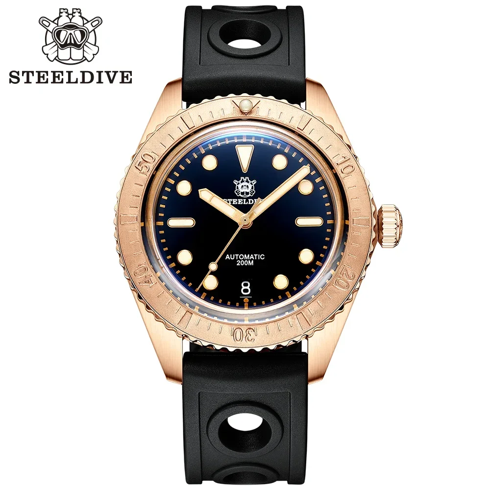 STEELDIVE SD1965S Bronze Mechanical Men's Wristwatch NH35 Movement Luminous 20Bar Waterproof Diving Watch