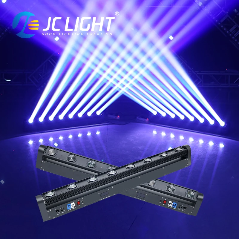 JC Light 8 Eyes Rgbw Beam Light Bar Moving Head Stage Laser Lights for Dj Night Club Disco Club Dmx Bar Light Wedding Perform