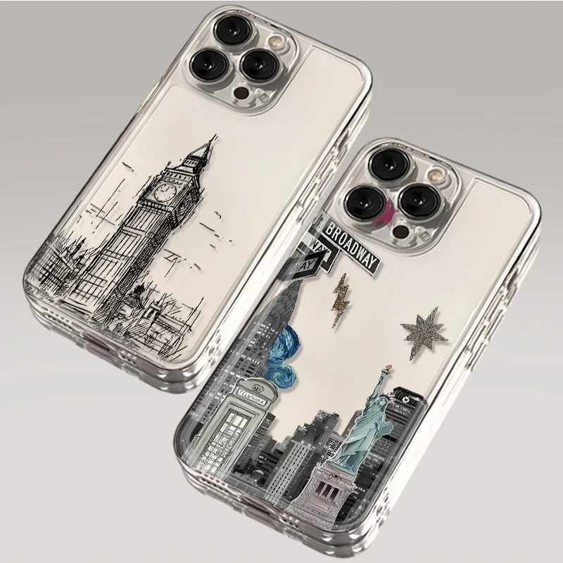 

New York City Collage Design Phone Case For Samsung Galaxy S26 S25 S24 S23 S22 S21 Ultra Plus FE 5G A16 A26 A36 A56 A55 5G Cover