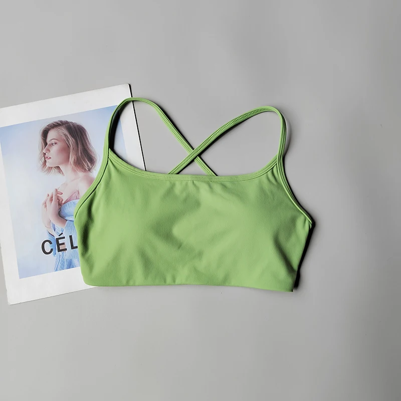 Yoga-BH mit gekreuzten Trägern, dünnen Trägern, schönem Rücken, atmungsaktiv, schnelltrocknend, Fitness-Unterwäsche, Trainings- und Pilates-BH – Detail 6