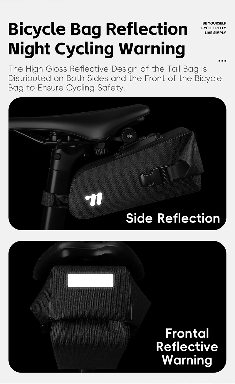 WEST BIKING Fahrradsatteltasche, wasserdicht, Schnellverschluss, Fahrrad-Hecktasche, 3D-Fahrradaufbewahrungstasche, reflektierend, für Rennrad, MTB, Gravel – Detail 9