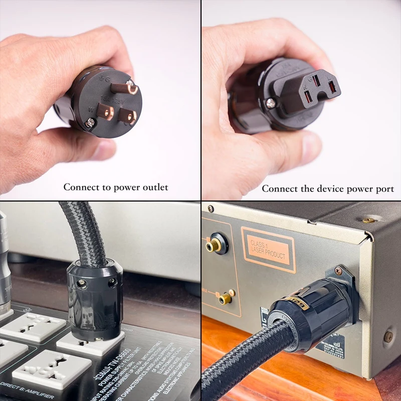 CEA 12AWG Hi-End Hifi Audio Universal AC Power Cable Power Cord For Digital Player Power Amplifier US Plug