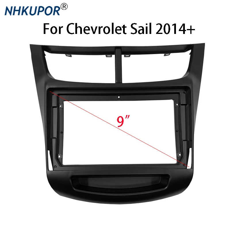 

9 Inch 2 Din Autoradio Stereo Head Unit Frame Kit For Chevrolet Sail 2014+ Dashboard Plastic Panel Mounting Bezel Faceplate