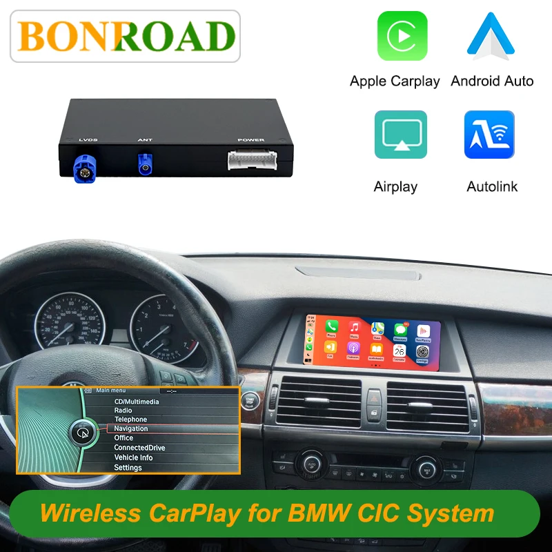 Bonroad Wireless Carplay Android Car Retrofit Kits For BMW CCC CIC System 1 3 5 6 7 X1 X3 X5 X6 Z4 MINI Series E60 E70 E71 E84 E87 E89 E90 With Airplay Autolink