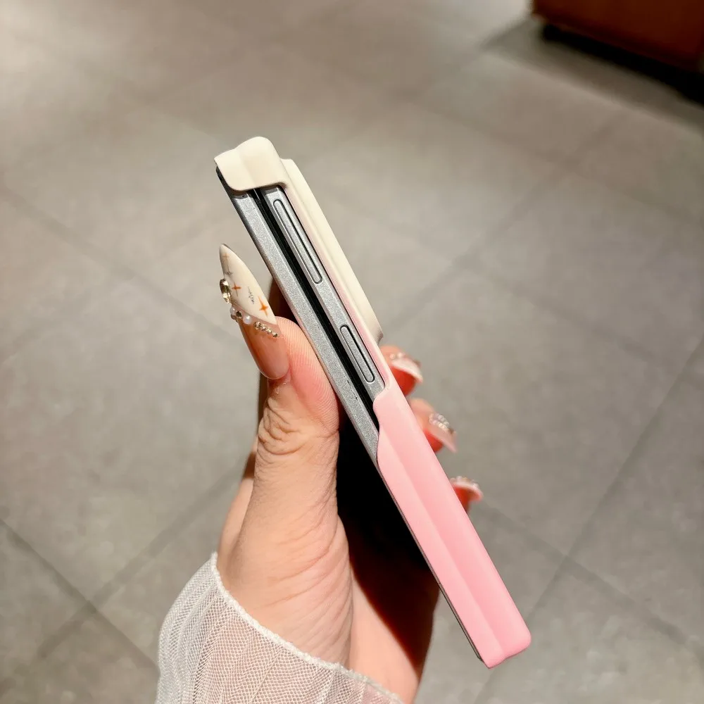 For Samsung Galaxy Z Fold 8 Wide Gradient Color Frosted Phone Case PC Hard Shell Central Axis Hinge Prote (Only Back Cover)