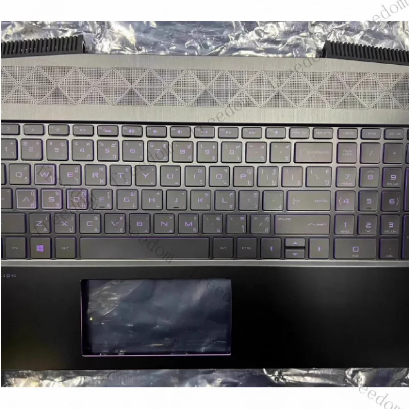 HTS  For  HP Pavilion Gaming 15-CX TPN-C133 Palmrest with Keyboard, Green Backlit Keys, Metal Version, Latin American Layout