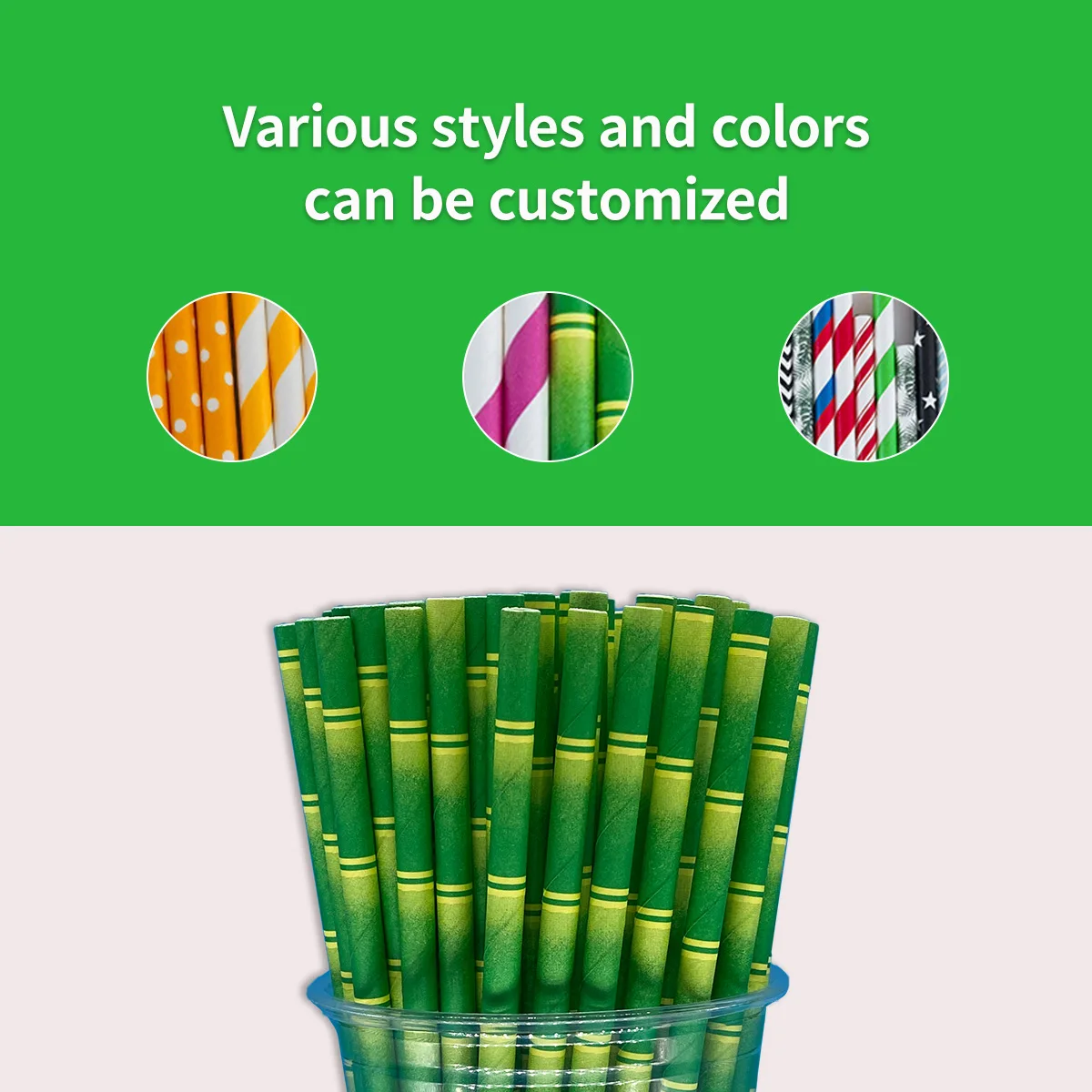 10000Pcs Green  Bamboo Paper Straws Bulk Creative Birthday Wedding Party Decoration Coffee Restaurant Drinkware Supplies