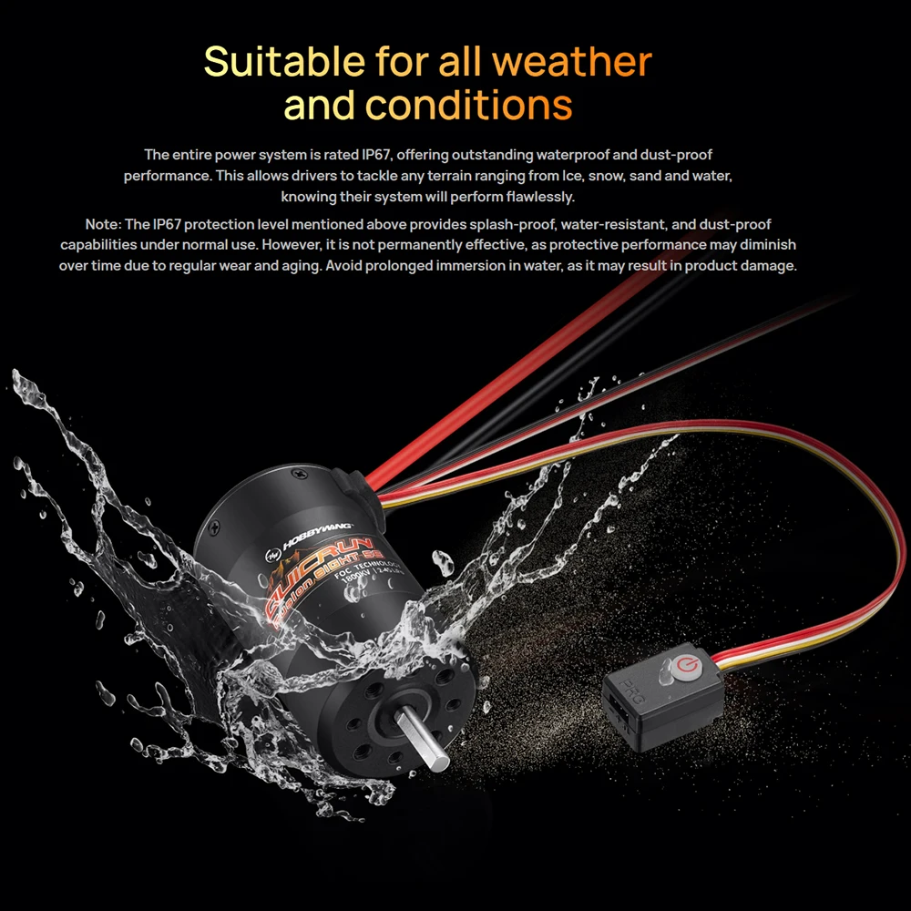 HOBBYWING QUICRUN Fusion 8IGHT SE 2-IN-1 60A 1800KV Brushless Sensored Motor ESC Integrated for 1/8 RC Car Crawler Power System