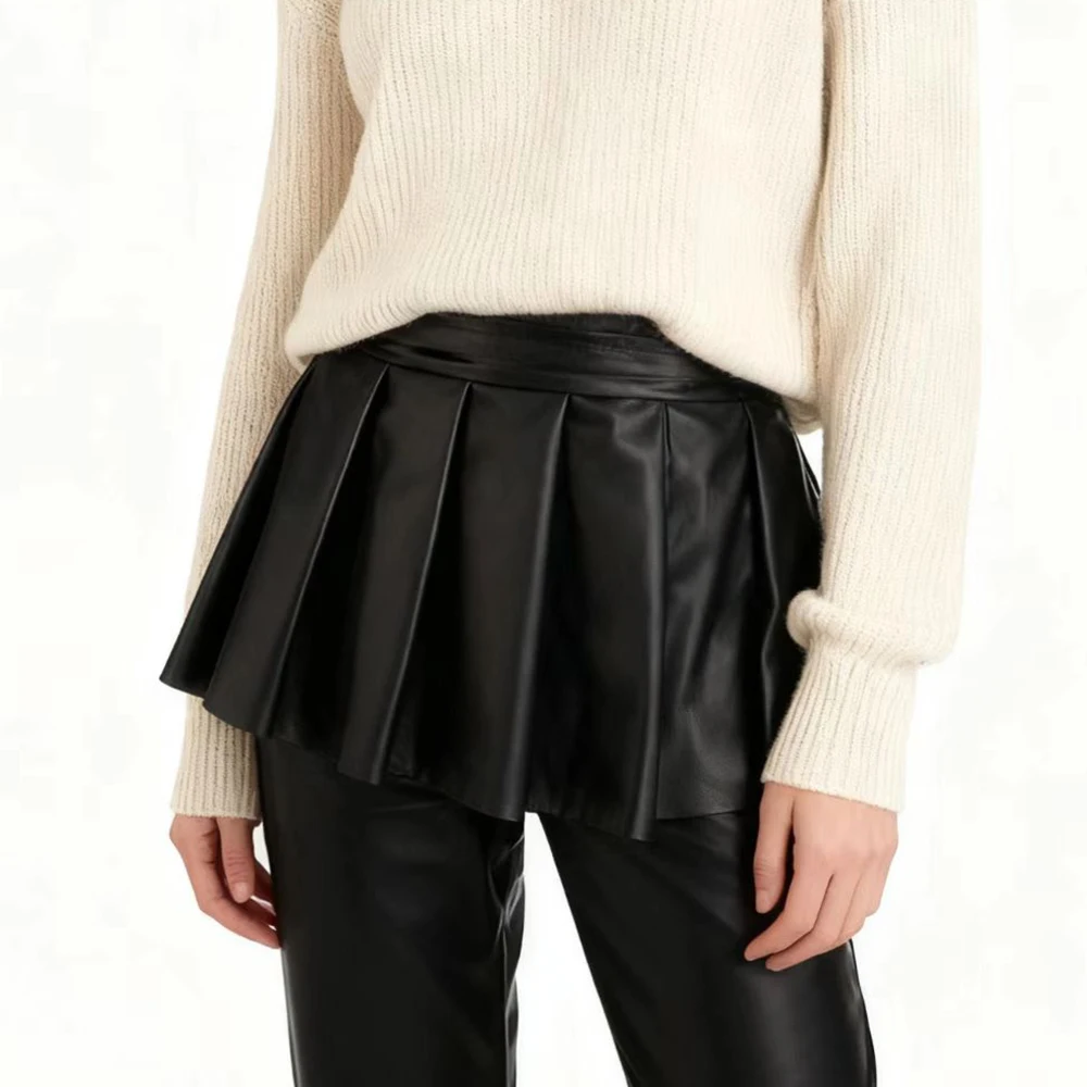 Falda plisada de cuerda con cinturón para mujer, ropa de abrigo con sello, faja decorativa de moda para mujer, faja de baile en pantalones