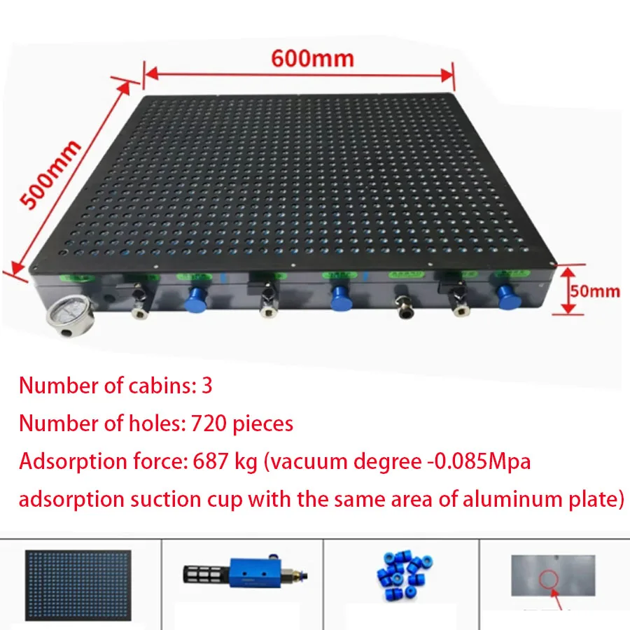

CNC vacuum suction cup industrial multi-point porous vacuum suction cup strong suction platform without sealing strip 400X600