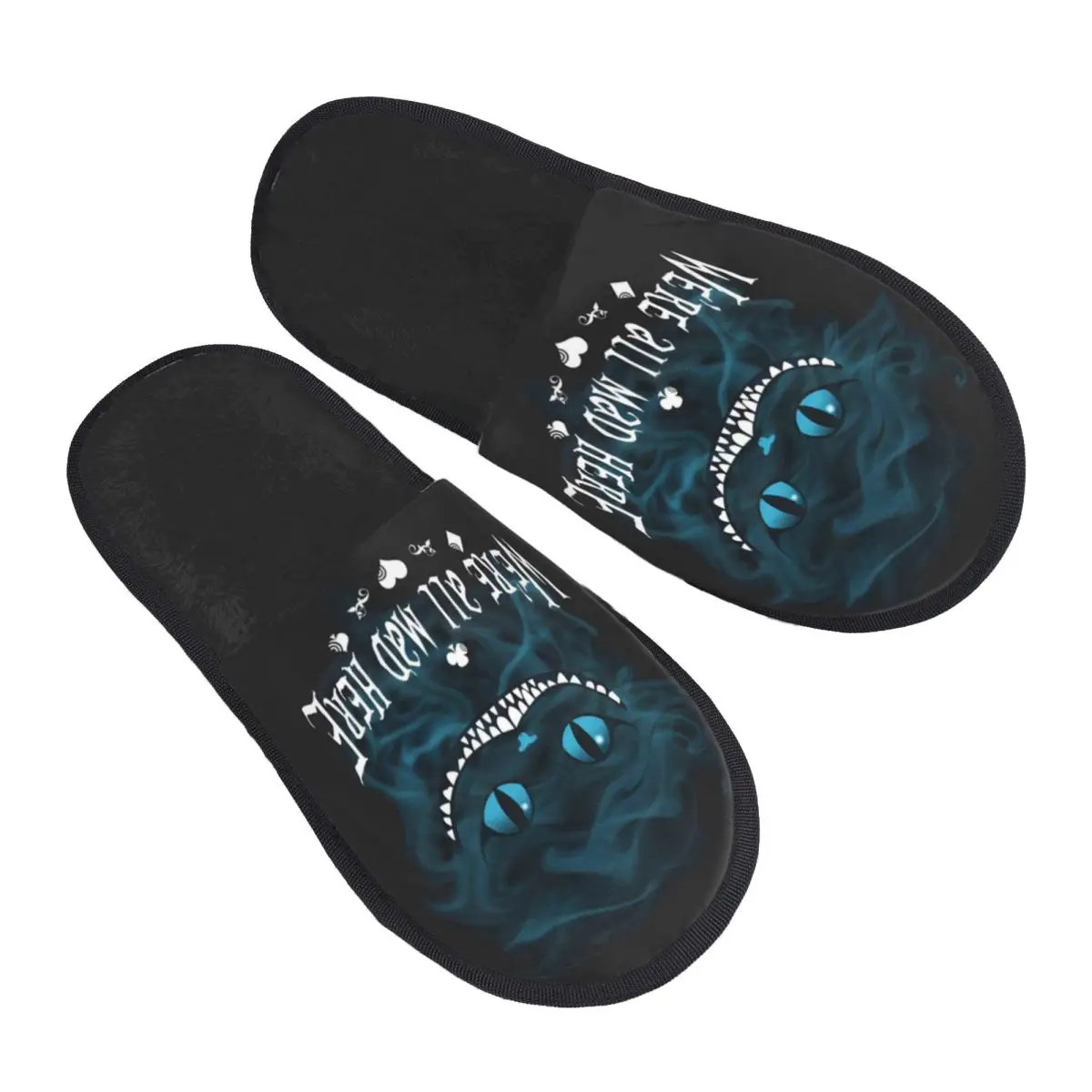

Custom Cheshire Cat Soft Memory Foam House Slippers Women Cat Anime Cozy Warm Anti-skid Sole Slipper