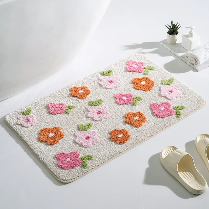 Non-Slip Absorbent Weman Bathroom Rugs, Machine Wash, Dry, Bath Mats for Tub, Shower and Bath Room, Soft