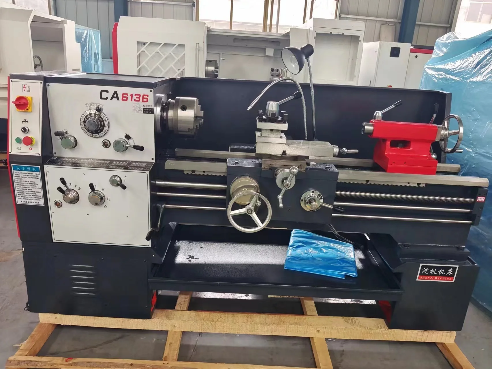 Factory Sale New Horizontal Lathe Machine CA6136 Light D/uty Manual Metal 220V/380V MT6 Spindle 7.5KW 12 Tool Stations 1 Year