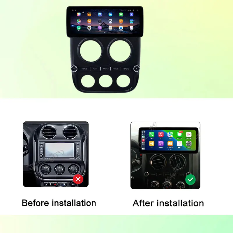 ل جيب كومباس 2010 - 2016 Carplay راديو السيارة فيديو الصوت مشغل وسائط متعددة DSP ستيريو لتحديد المواقع والملاحة سبليت شاشة QLED الشاشة #2