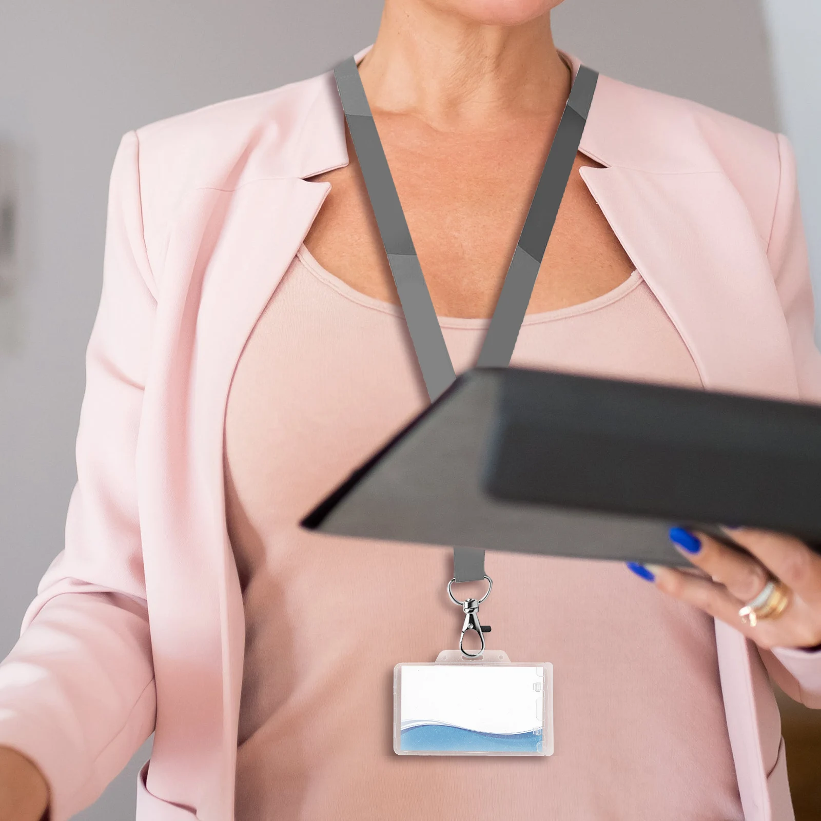 

5 Pcs ID Card Set Badge Sleeve Sleeves Key Tags for Clear Name Holder Holders Lanyard