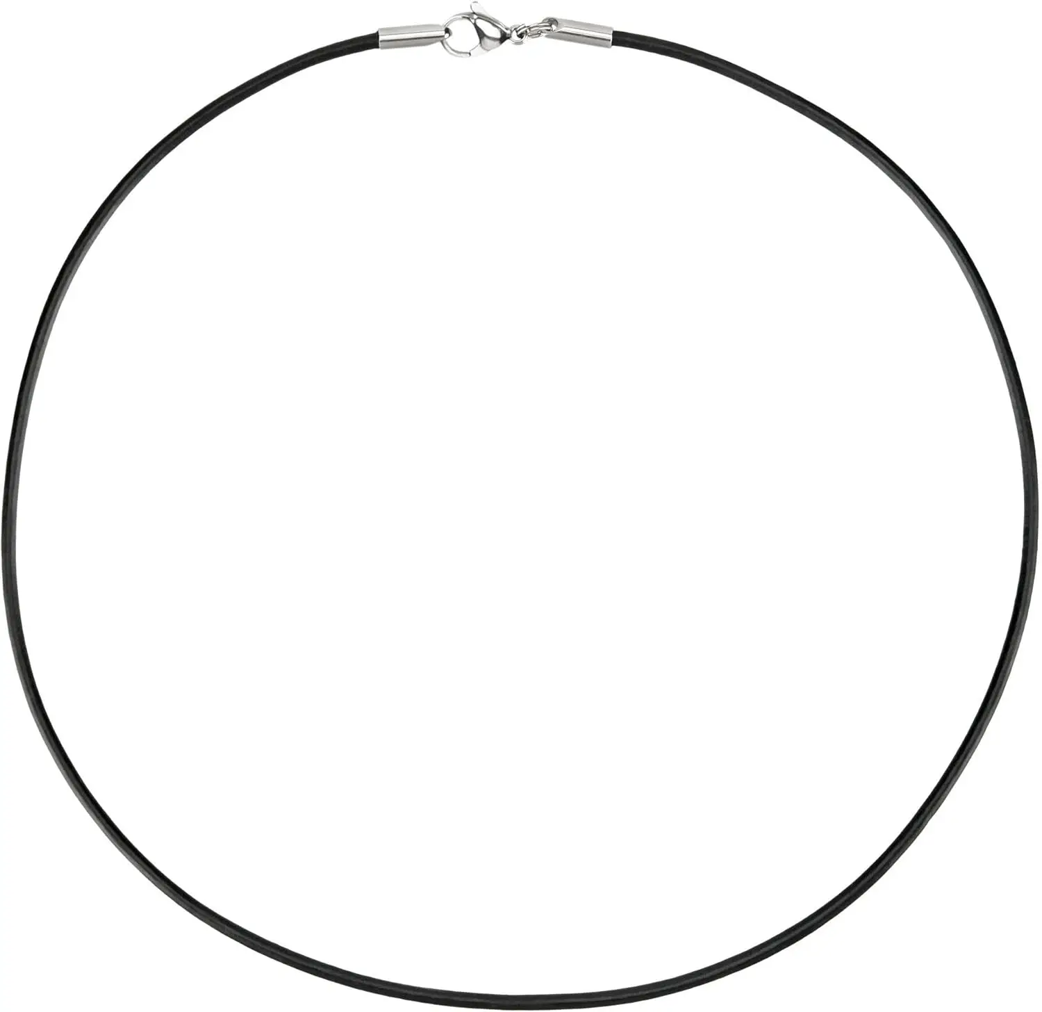 

Genuine Leather Chain Black Color Thickness 2mm with Lobster Clasp Without Stainless Steel Connector Ring