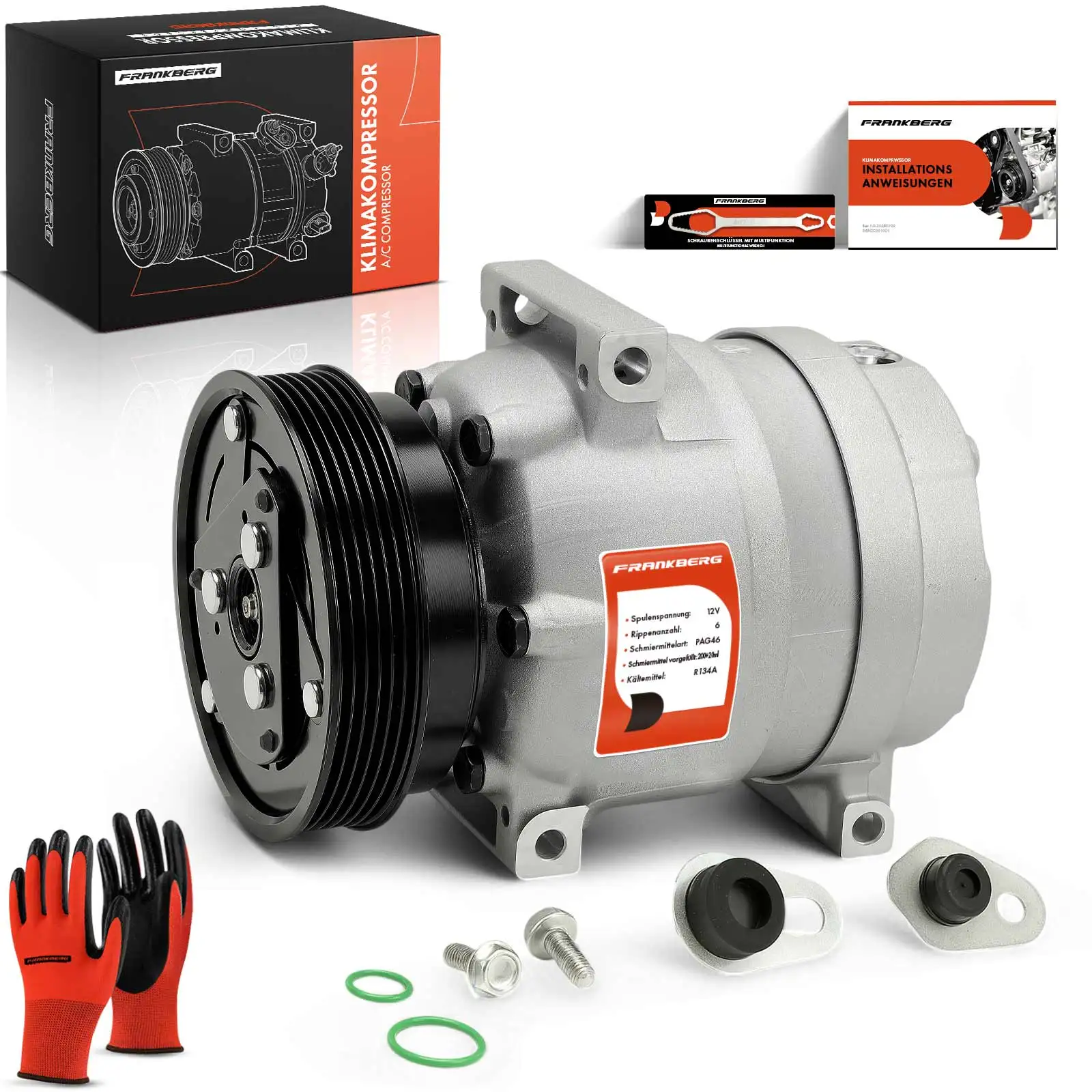 Compresseur de climatisation Frankberg 1x pour Renault Megane I BA0/1 Megane II Scénic I 1996-2003 7700103536 7701499859