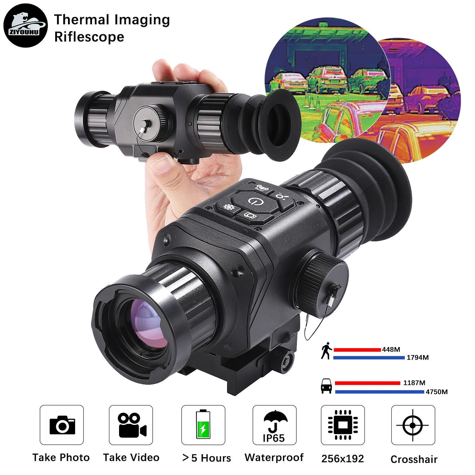 

New Thermal Monocular Sight Scope 256x192 IR Infrared Thermographic Thermal Imagery Riflescope External Screen Video for Hunting