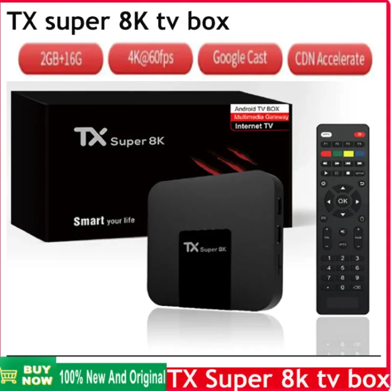 Genuine] 2025 TX Super 8K TV box Android 11.0 Smart TV Box 2GB+