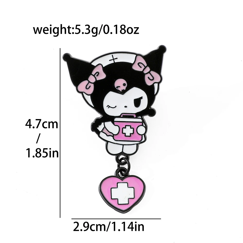 5 Pcs Creative Halloween Sanrio Brooch Cartoon Kuromi Enamel Pin Metal Badge Jewelry Backpack Clothing Accessories Festive Gift