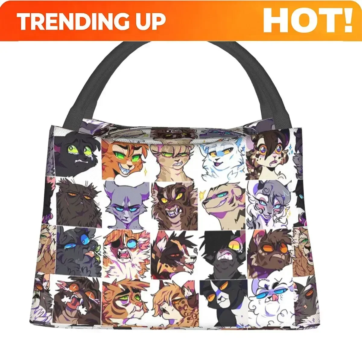 Custom Bag Custom Warrior Cute Cats Lovers Insulated Lunch Bag For Women Children Portable Food Boxes Thermal Lunch Box Tote