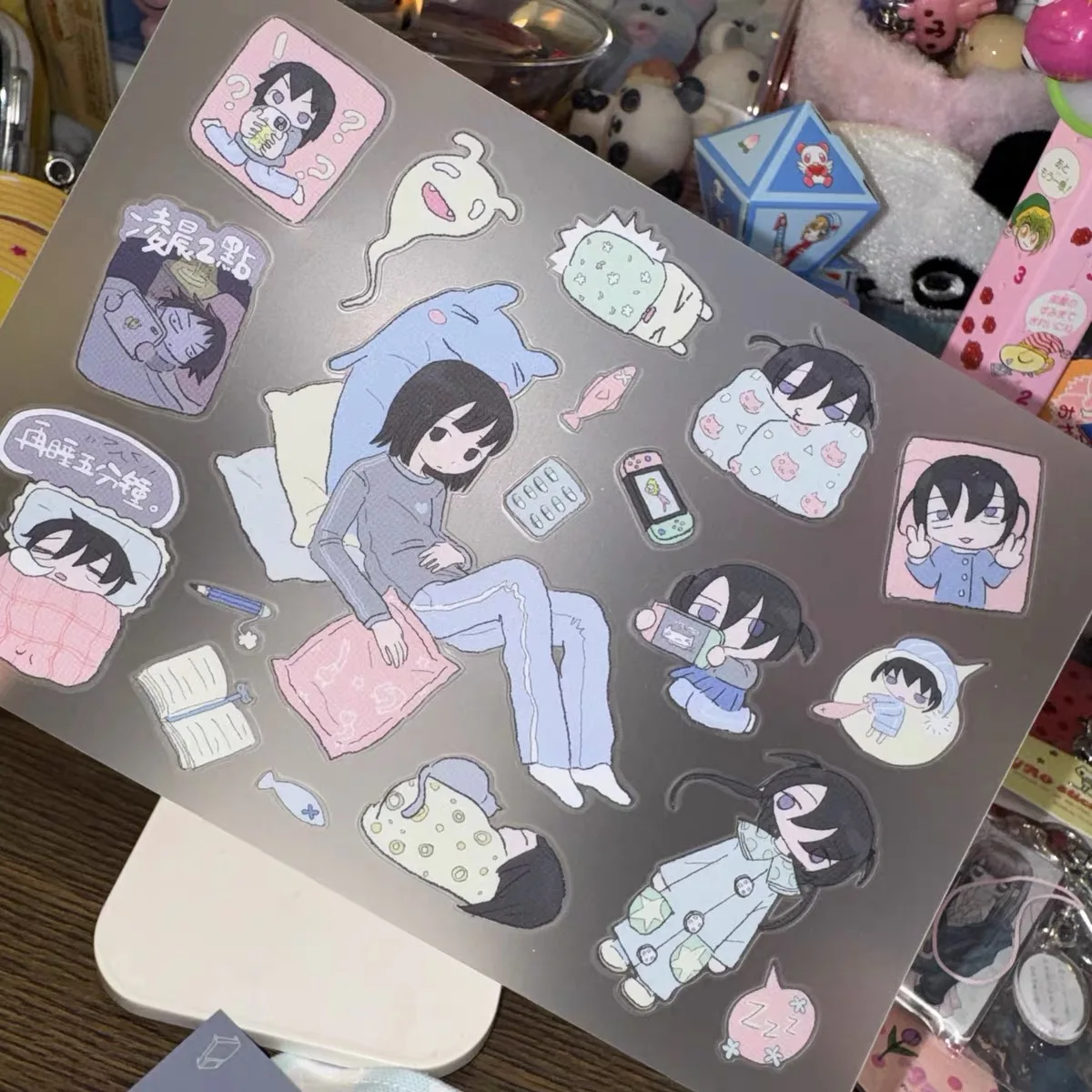 

Новые мультяшные синие веры, сонная ленивая девушка, дизайн, декоративные наклейки