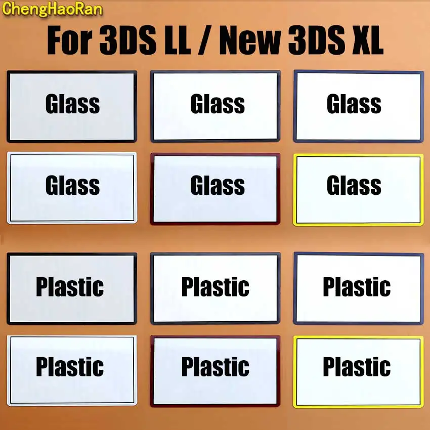 

Replacement Plastic & Glass Upper Screen Lens Mirror Front Top Frame Cover For 3DSLL 3DSXL New 3DS XL LL Game Console Repair