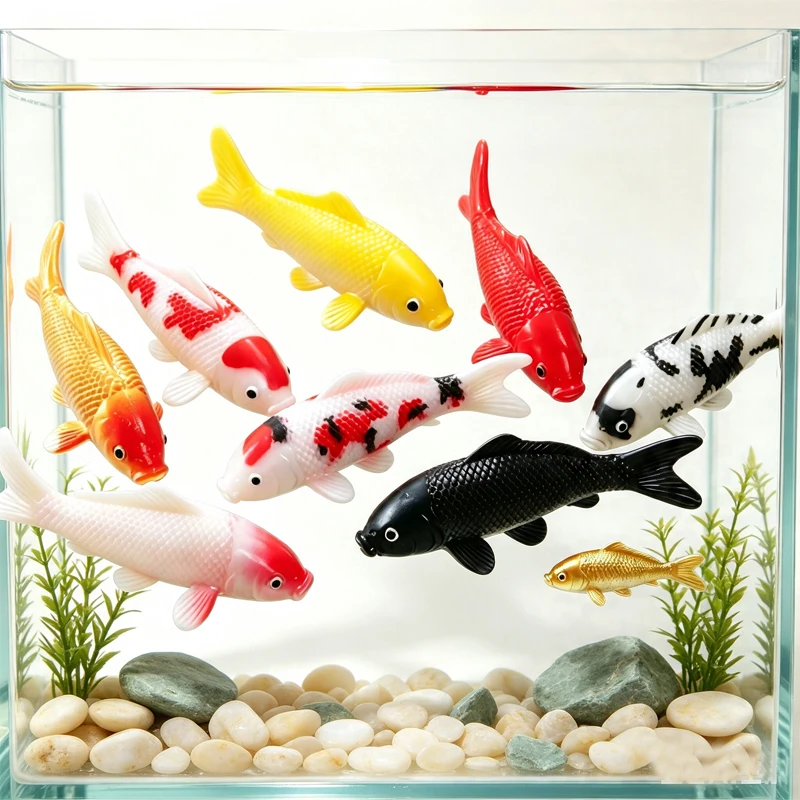 Modèle de simulation en PVC pour aquarium, paysage aquatique, carpes koï, faux poissons rouges, petits poissons, accessoires de décoration ornementale, grande carpe de simulation