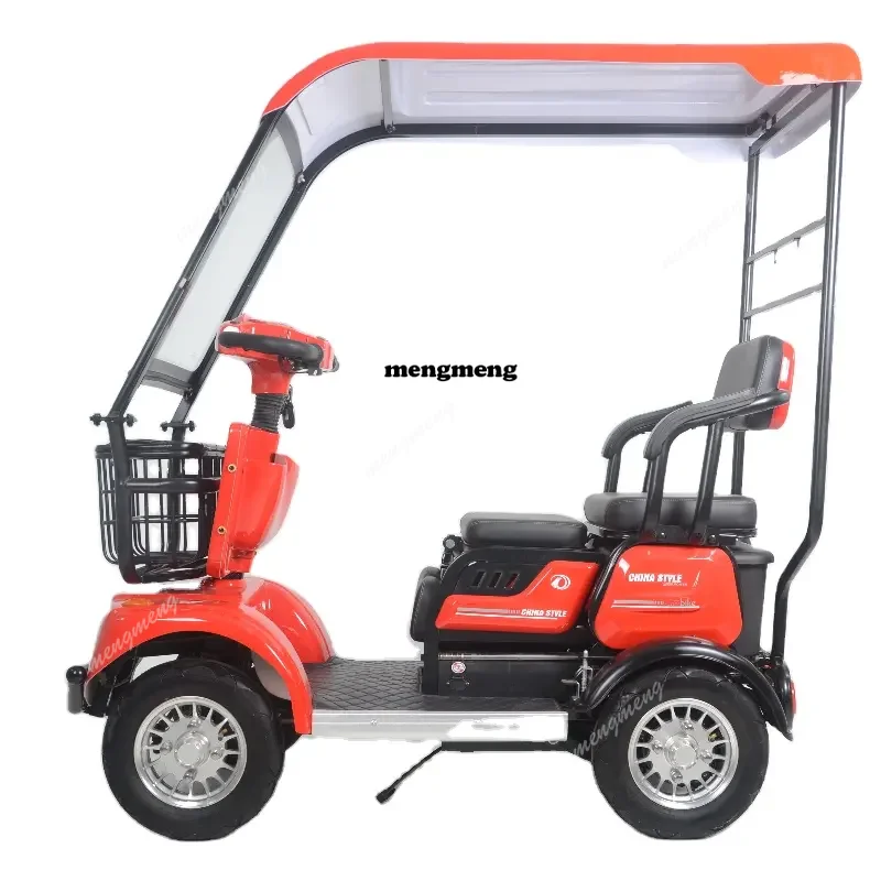 

4 Wheel Electric Bicycle With Roof Motorcycle 4 Wheel Electric Bicycle