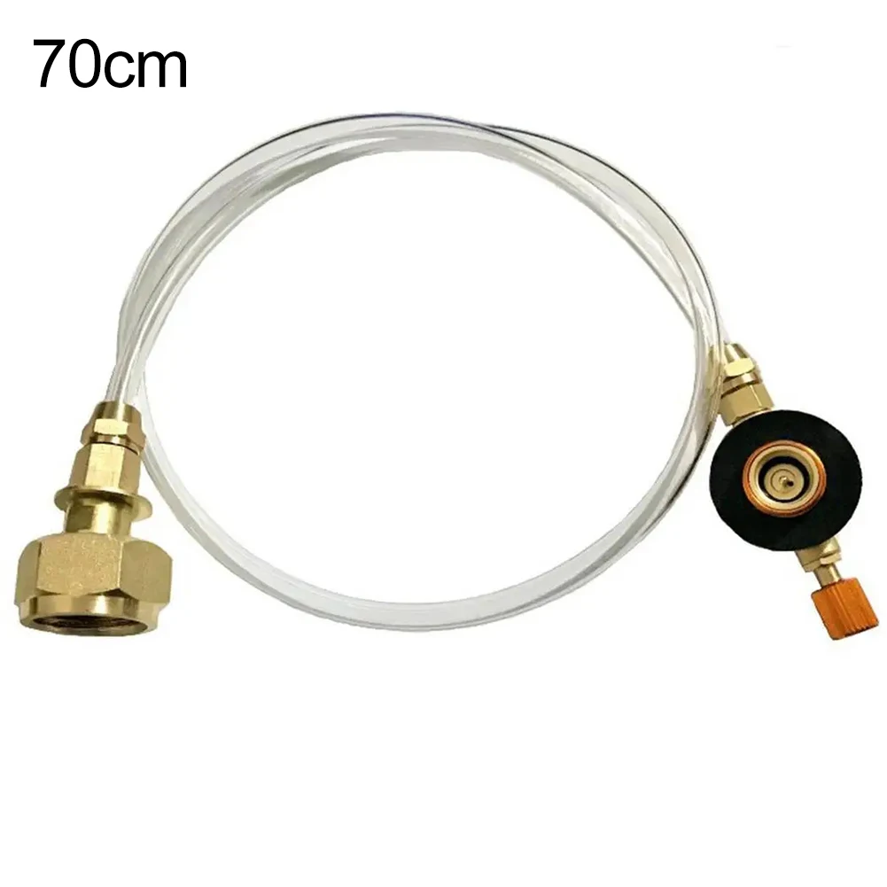 70cm Hose Gas Adapter for Camping Stoves Metal Portable Design for Reliable Connection with Outdoor Gas Canisters