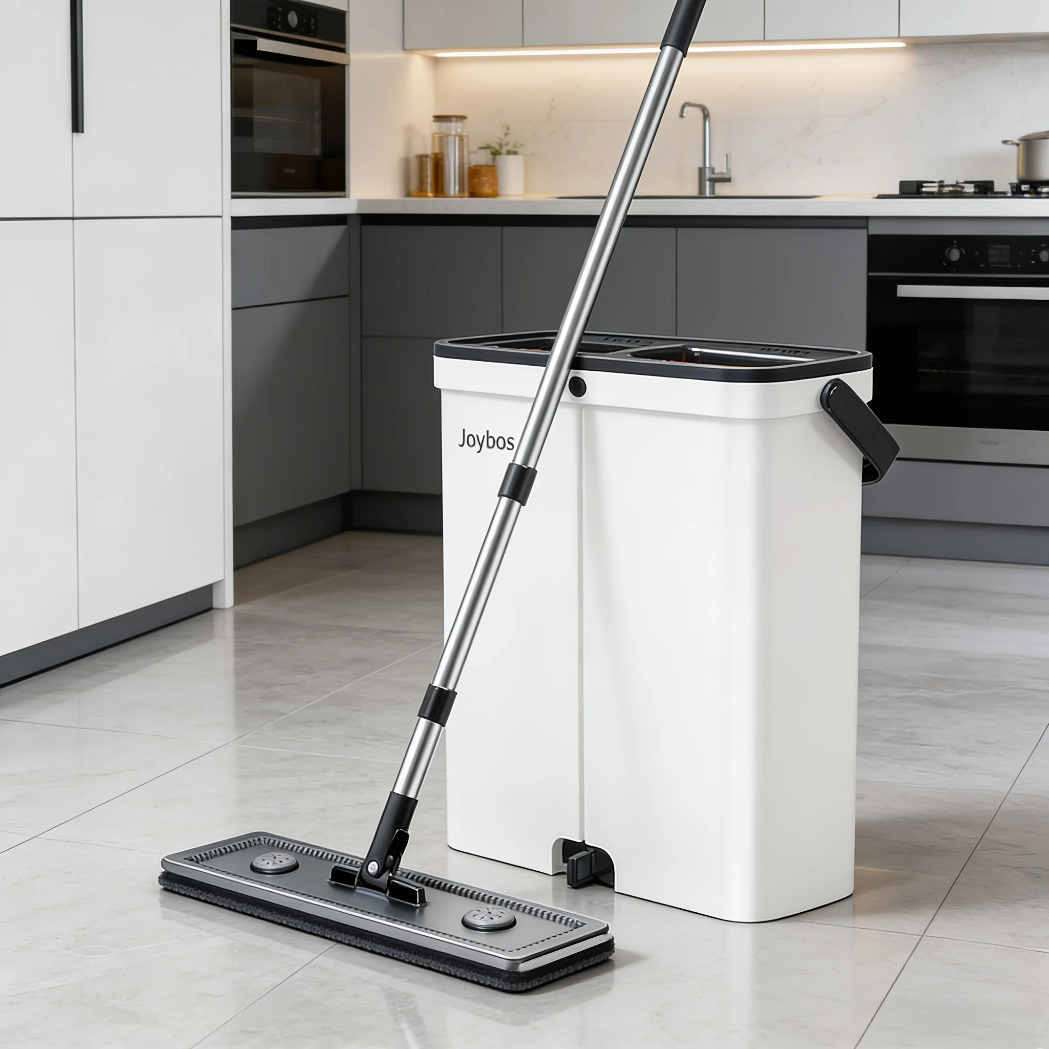 Narrow Mop Bucket Set, Flat Mop Bucket System, Mop Bucket with Wringer, Hands-Free Flat Mop, Wet And Dry Mop, Wall Mop,