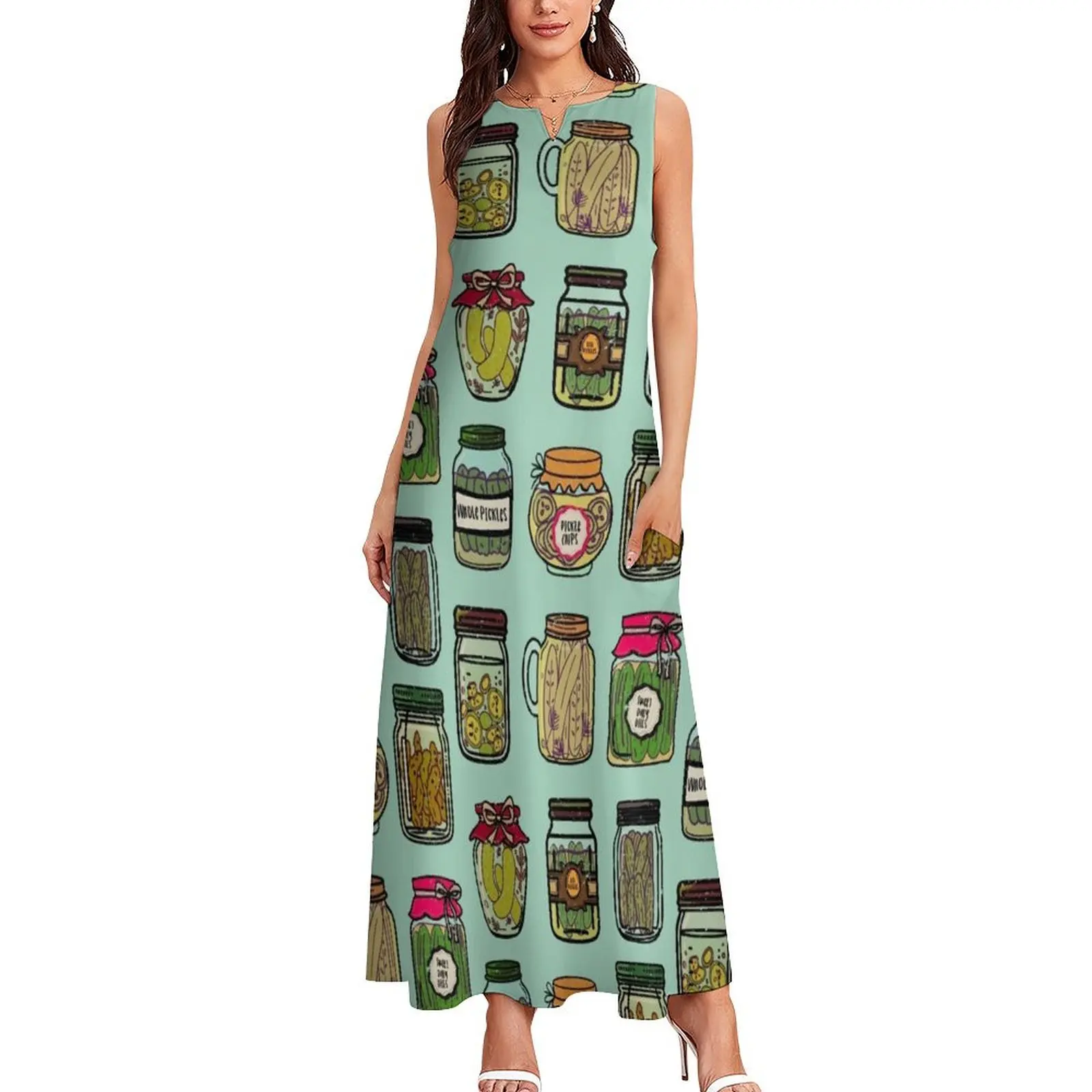 Pickle Jar Art Long Dress party dresses woman dresses for woman beach outfits for women