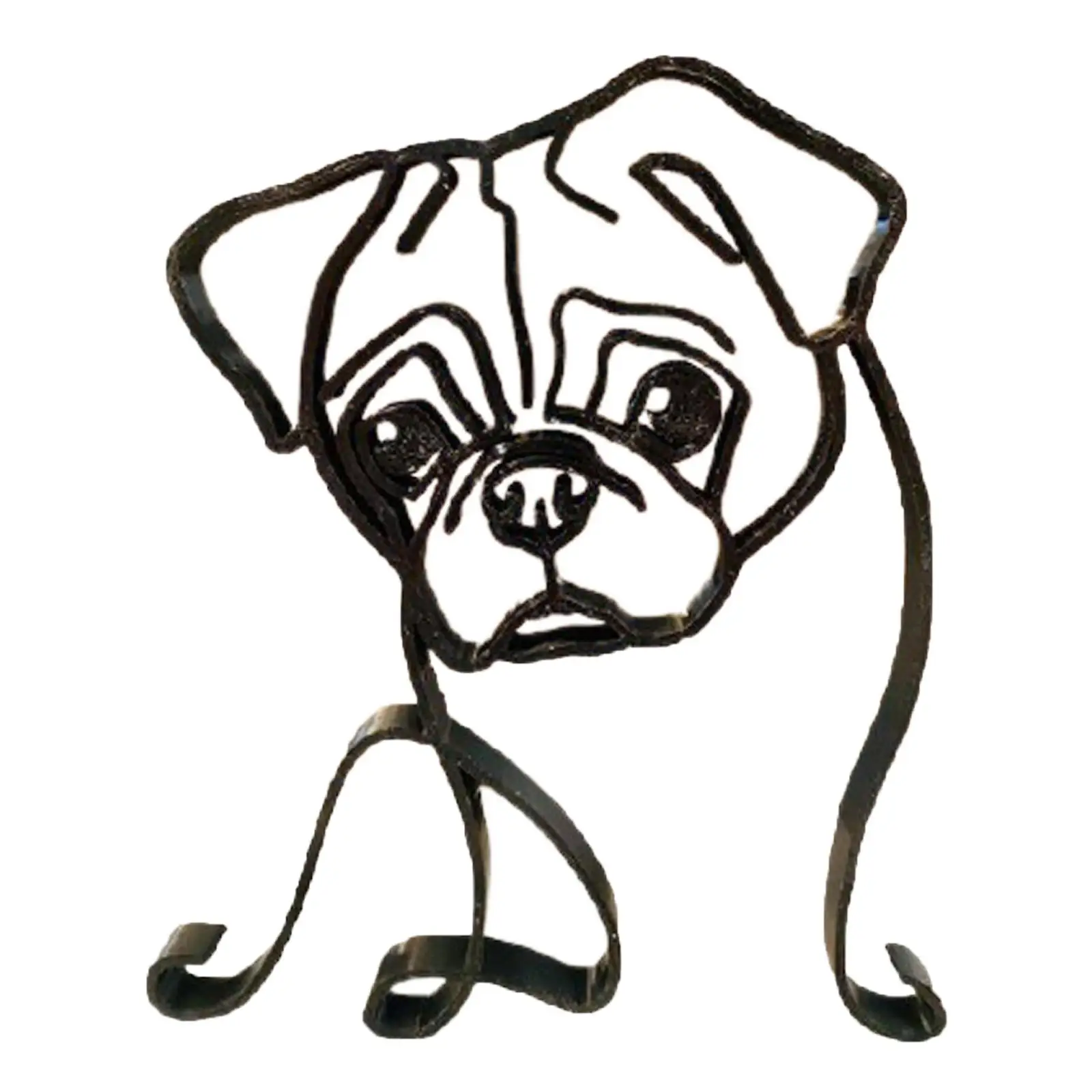 Minimalist Animal Figurine Iron Dog Decor Modern Cat Sculpture Statue for Bookshelf Desktop Living Room Decorative Object
