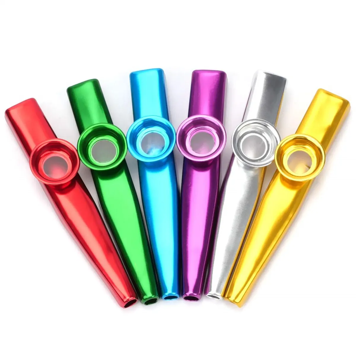 Kazoo Golden Aluminum Alloy with Membrane Flute Diaphragm Mouth Kazoos Musical Instruments