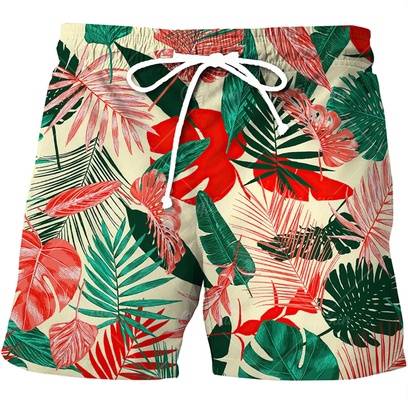 Tropics Plant 3D Printed Short Pants Mens Women Summer Beach Shorts Hawaii Surf Board Shorts Casual Swimsuit Homme High Quality