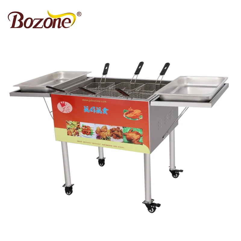 Commercial Use Stainless Steel Restaurant Counter Top 15 L 6 Basket LPG French Fries Chicken Gas Chips Fryer