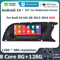 RHD 8.8 Inch Android 14 Touch Screen Carplay Monitors Multimedia Audio Radio Player For Audi A4 A4L B8 2013-2016 Car Accessories